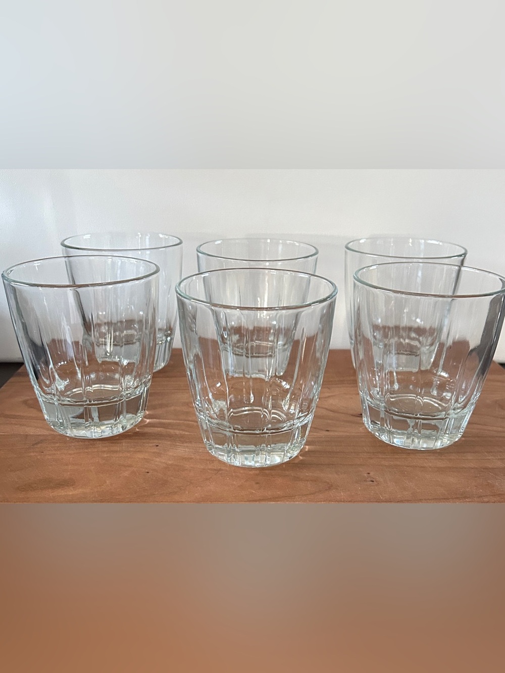 Vintage Libbey Aztec Whiskey Spirit Glasses Clear Tapered Lowball SET OF 6